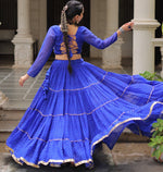 Lovely Blue Color Georgette Fabric Party Wear Lehenga