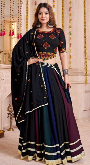 Beautiful Multi Color Viscose Fabric Party Wear Lehenga