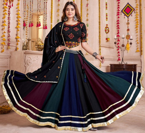 Beautiful Multi Color Viscose Fabric Party Wear Lehenga
