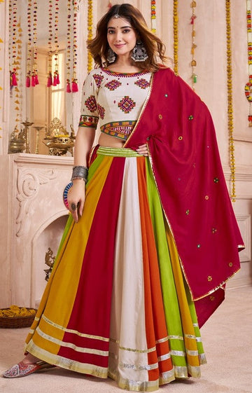 Beautiful Multi Color Viscose Fabric Party Wear Lehenga