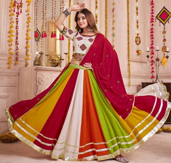 Beautiful Multi Color Viscose Fabric Party Wear Lehenga