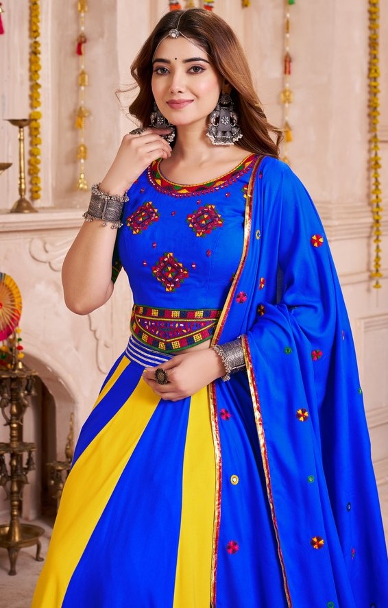 Beautiful Multi Color Viscose Fabric Party Wear Lehenga
