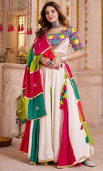 Lovely Multi Color Viscose Fabric Party Wear Lehenga