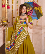 Lovely Green Color Viscose Fabric Party Wear Lehenga