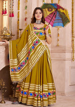 Lovely Green Color Viscose Fabric Party Wear Lehenga