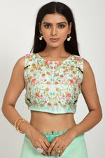 Beautiful Green Color Georgette Fabric Designer Saree
