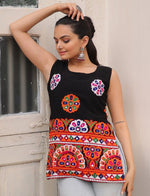 Amazing Black Color Georgette Fabric Designer Kurti