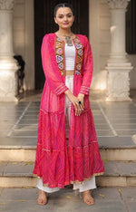 Amazing Pink Color Georgette Fabric Designer Kurti