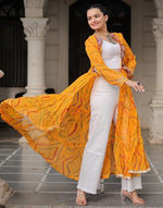Amazing Yellow Color Georgette Fabric Designer Kurti
