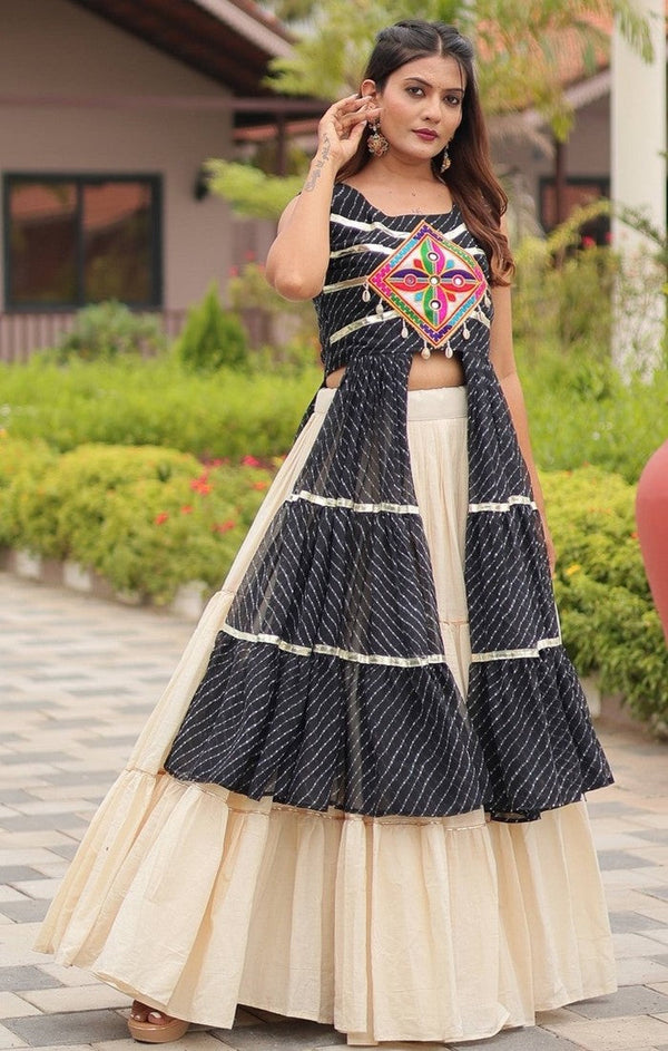 Striking Black Color Cotton Fabric Designer Kurti