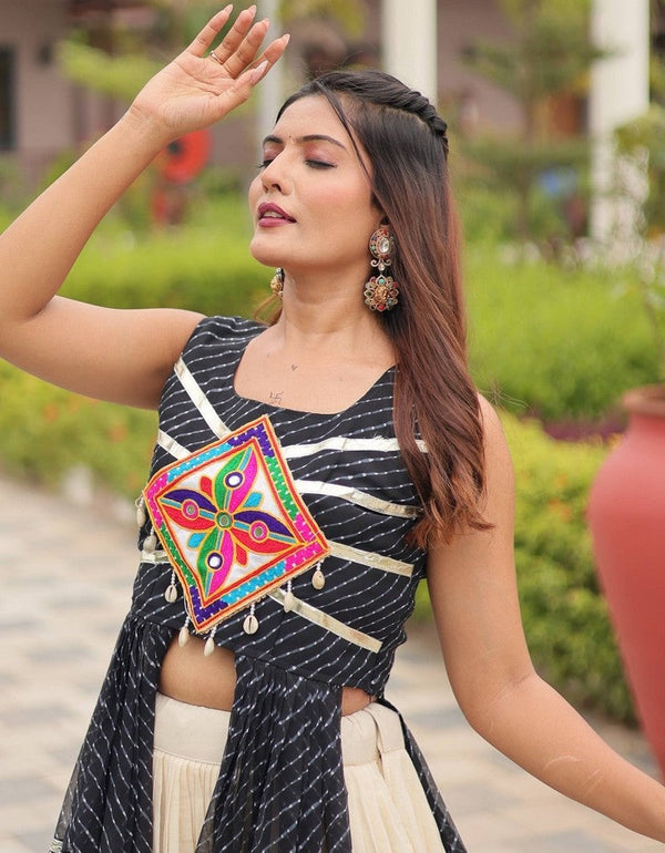 Striking Black Color Cotton Fabric Designer Kurti