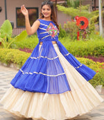 Striking Aqua Color Cotton Fabric Designer Kurti