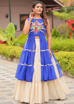 Striking Aqua Color Cotton Fabric Designer Kurti