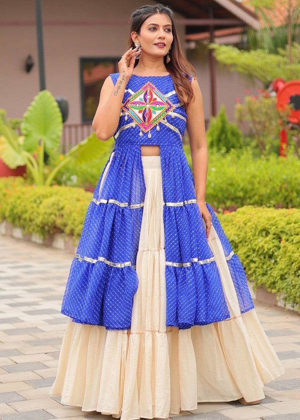Striking Aqua Color Cotton Fabric Designer Kurti