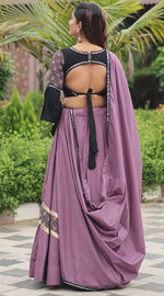 Amazing Purple Color Cotton Fabric Party Wear Lehenga