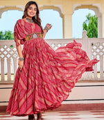 Striking Red Color Georgette Fabric Gown