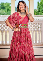 Striking Red Color Georgette Fabric Gown