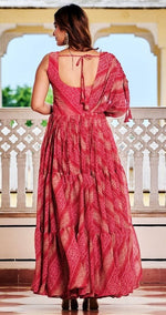 Striking Red Color Georgette Fabric Gown
