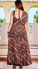 Striking Brown Color Georgette Fabric Gown