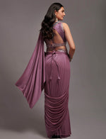 Lovely Wine Color Lycra Fabric Partywear Saree