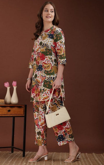 Amazing Multi Color Rayon Fabric Cord Set