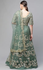 Amazing Green Color Net Fabric Party Wear Lehenga