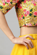 Amazing Yellow Color Net Fabric Party Wear Lehenga