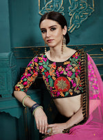 Amazing Black Color Georgette Fabric Party Wear Lehenga