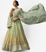 Amazing Green Color Net Fabric Party Wear Lehenga