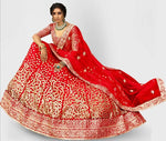 Amazing Red Color Net Fabric Party Wear Lehenga