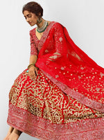 Amazing Red Color Net Fabric Party Wear Lehenga