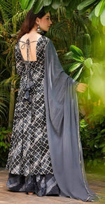 Amazing Black Color Muslin Fabric Designer Suit