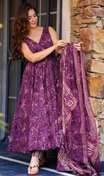 Amazing Purple Color Muslin Fabric Designer Suit