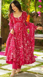 Amazing Pink Color Muslin Fabric Designer Suit