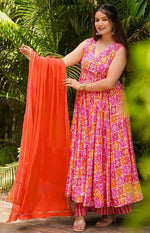 Amazing Multi Color Muslin Fabric Designer Suit