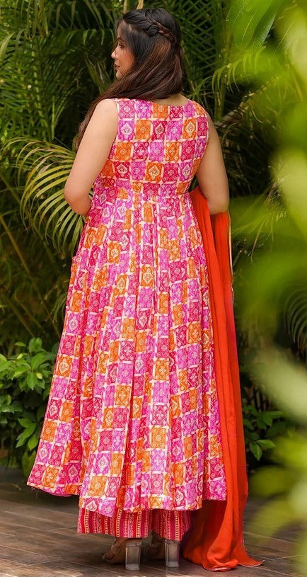 Amazing Multi Color Muslin Fabric Designer Suit