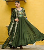 Striking Green Color Vichitra Fabric Gown