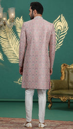 Pleasing Pink Color Art Silk Fabric Sherwani
