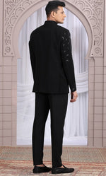 Amazing Black Color Imported Fabric Mens Indowestern