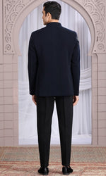 Amazing Navy Blue Color Imported Fabric Mens Indowestern