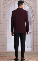 Amazing Wine Color Imported Fabric Mens Indowestern