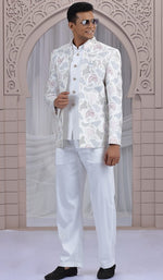 Amazing Cream Color Imported Fabric Mens Indowestern