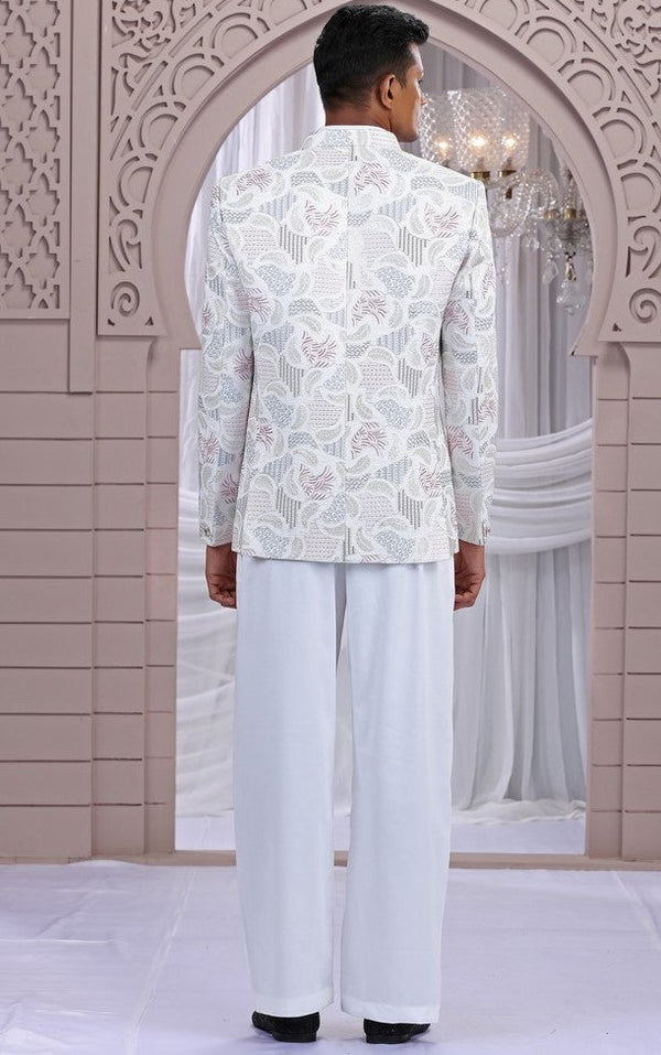 Amazing Cream Color Imported Fabric Mens Indowestern