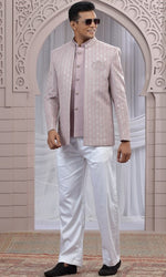 Amazing Pink Color Imported Fabric Mens Indowestern