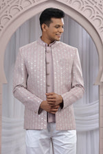Amazing Pink Color Imported Fabric Mens Indowestern