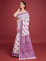 Amazing White Color Cotton Fabric Casual Saree