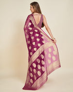 Superb Wine Color Organza Fabric Partywear Saree