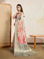 Superb Cream Color Viscose Fabric Casual Saree