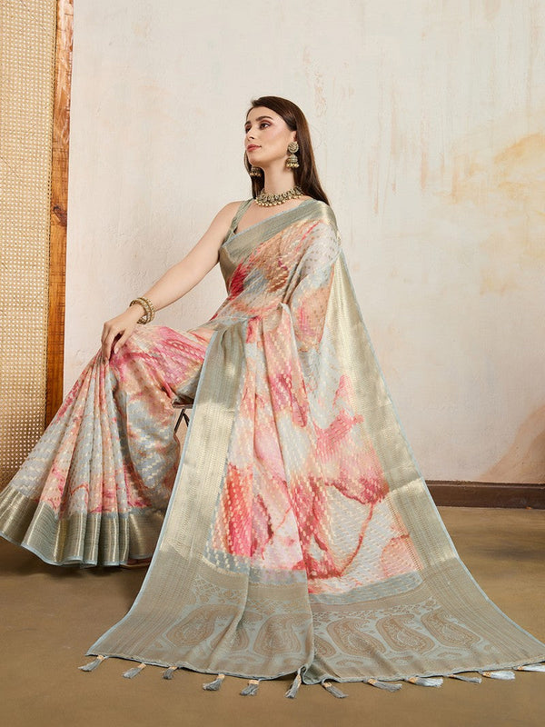 Superb Cream Color Viscose Fabric Casual Saree