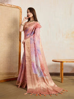 Superb Peach Color Viscose Fabric Casual Saree